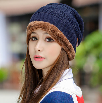 Knit Hat Winter Thick Cap Head Warmer