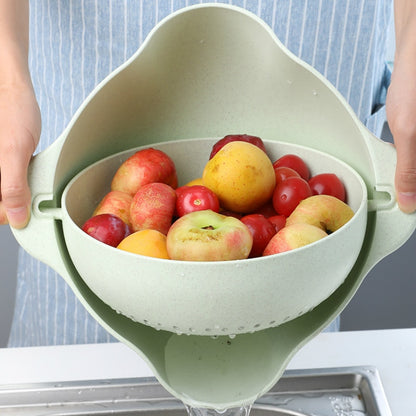 Plastic Rice Fruit Bowl Washing Rice Sieve Basin Washing Basket