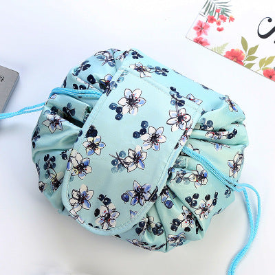 Bolsa de cosméticos portátil impermeable con cordón