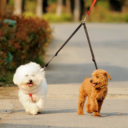 WALK 2 DOGS Leash Couple Double Twin Lead Walking Leash