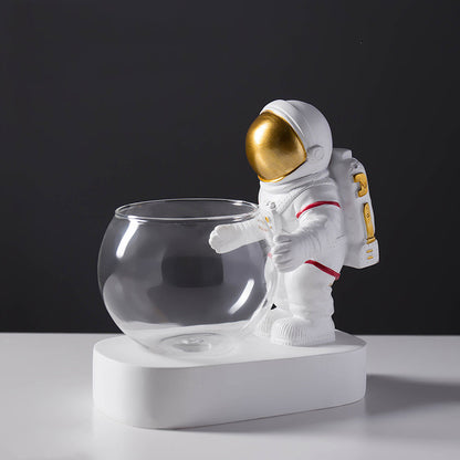 Decoração de vaso de vidro de astronauta espacial