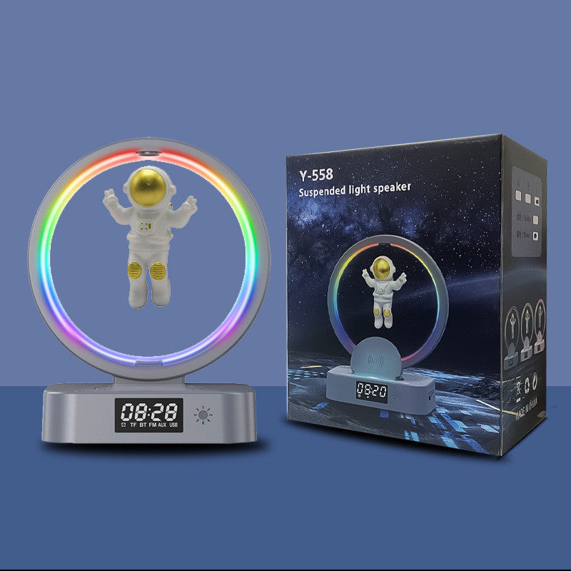 Levitação magnética bluetooth alto-falante astronauta casa rgb mini rádio tws caixa de som ao ar livre sem fio subwoofer tf aux usb