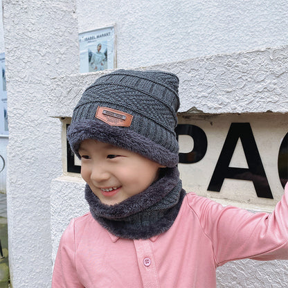 Gorro de invierno, conjunto de bufanda, gorro de punto cálido, forro polar grueso, gorro de invierno, calentador de cuello para hombres y mujeres