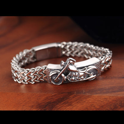 Hip-hop titanium steel motorcycle bracelet