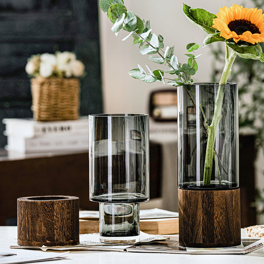 Flores hidropônicas de vidro, rosas, lírios, arranjo de mesa para sala de estar, decoração