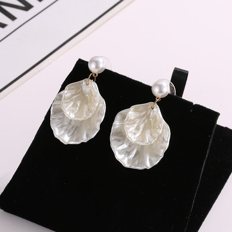 Pendientes de concha de perlas de nuevo estilo para damas