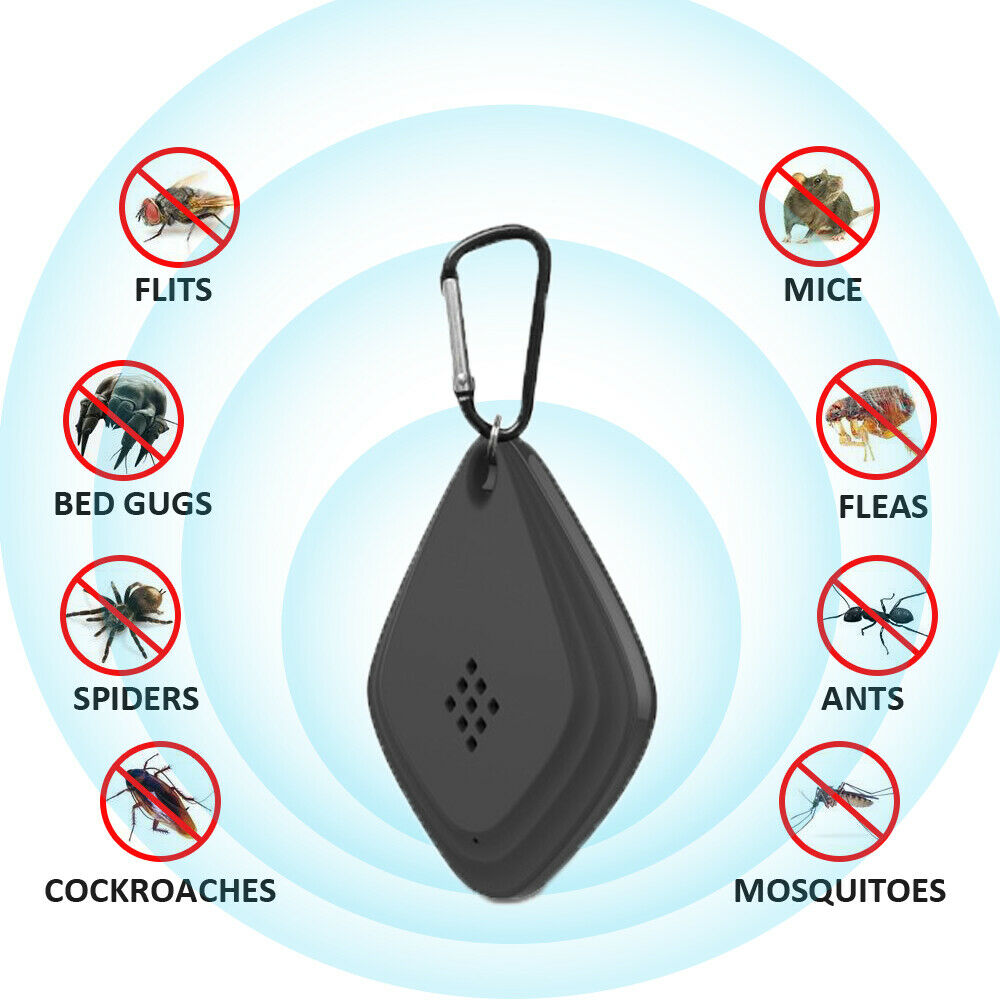 Repelente de mosquitos recargable por USB, conversión de frecuencia inteligente ultrasónica para exteriores, herramientas repelentes de plagas de insectos para verano