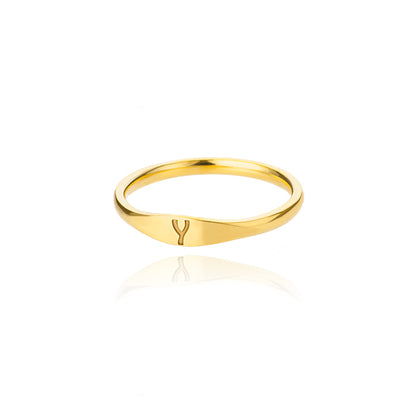 Stainless Steel Gold 26 Alphabet Ring