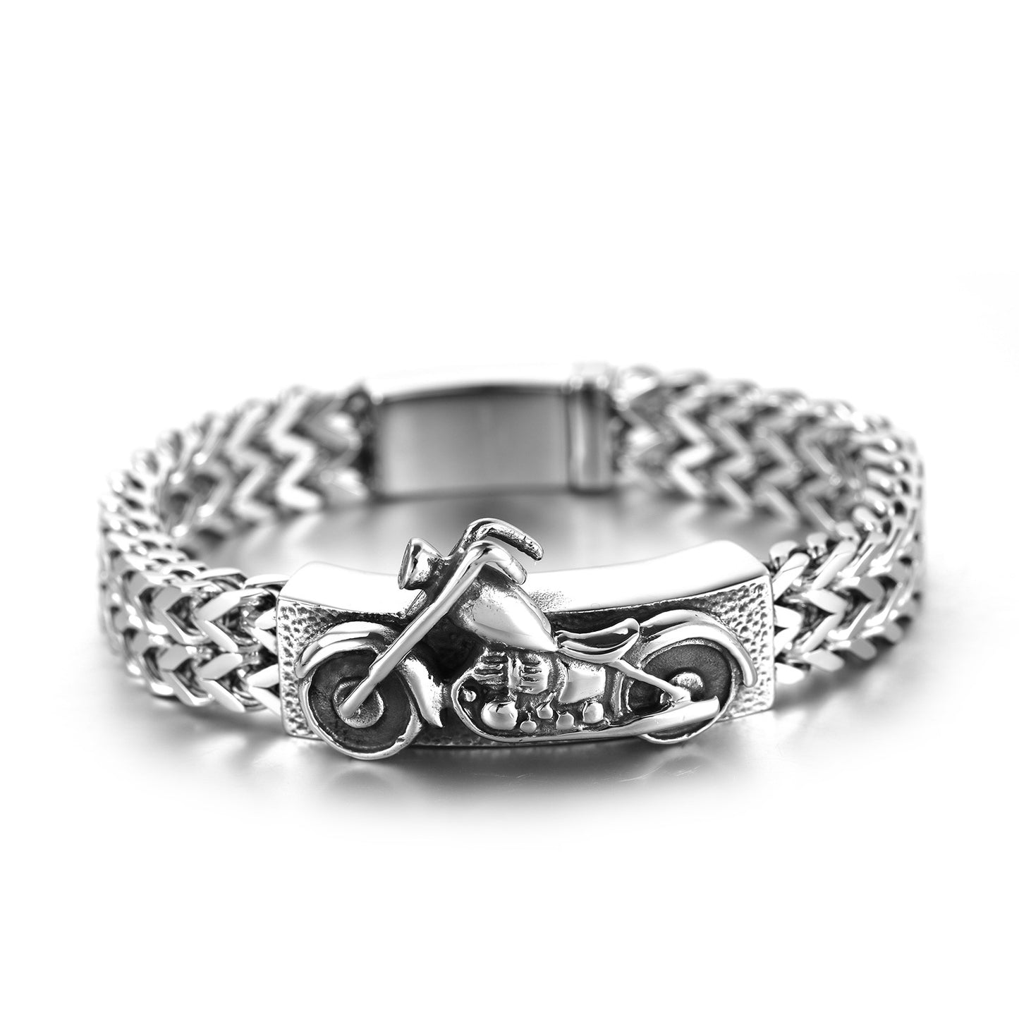 Hip-hop titanium steel motorcycle bracelet