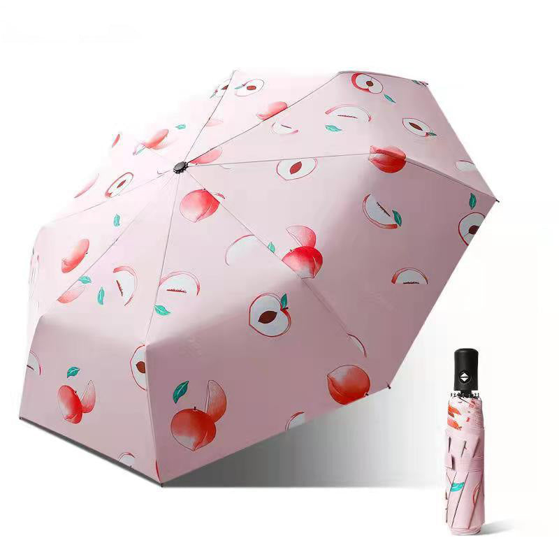 Black Plastic Outdoor Sunscreen Folding Automatic Umbrella