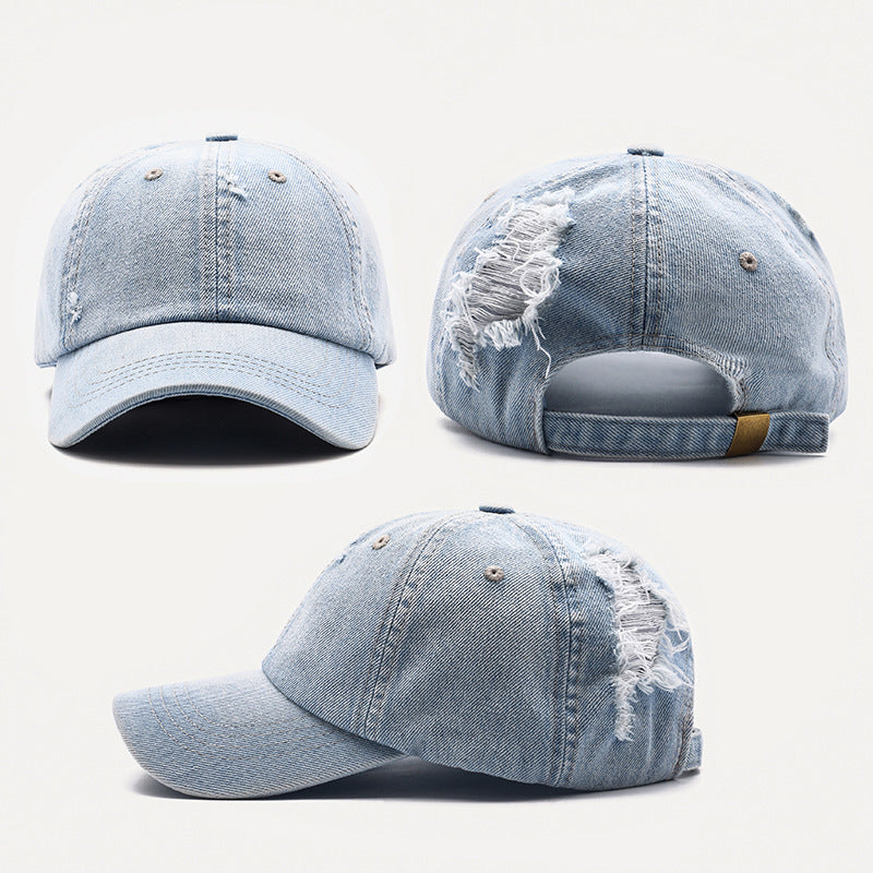 Hole Denim Men And Women General Baseball Caps