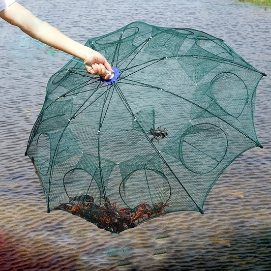 Rede de guarda-chuva de pesca dobrável automática