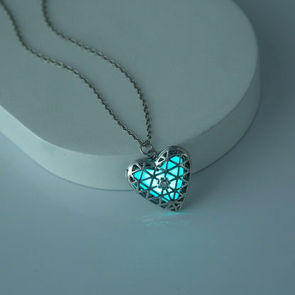 Hollow Luminous Heart Necklace Pendant