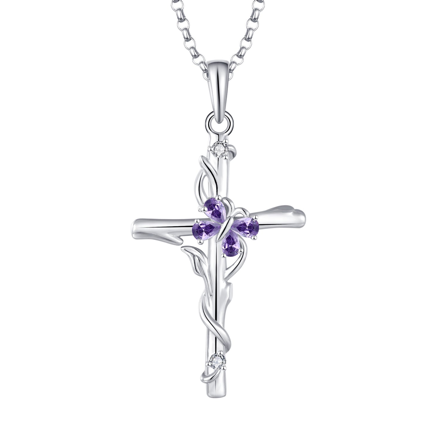 Cross Necklace Sterling Silver Women S925 Silver Pendant Silver Jewellery Zircon Jewellery