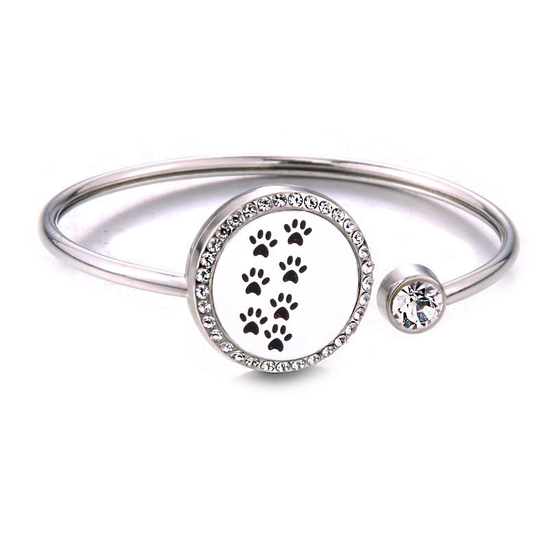 Pulsera de cadena de amor de acero inoxidable con aromaterapia