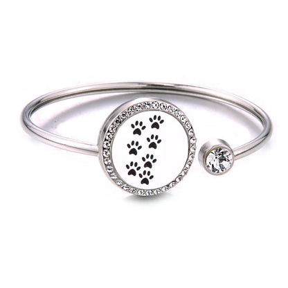 Pulsera de cadena de amor de acero inoxidable con aromaterapia