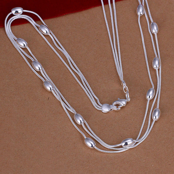 Bead Necklace Jewelry, Electroplating Silver Jewelry