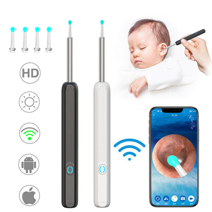 Limpiador de oídos NE3, otoscopio, herramienta de eliminación de cera de los oídos con cámara, luz LED, endoscopio de oído inalámbrico, Kit de limpieza de orejas para I-phone