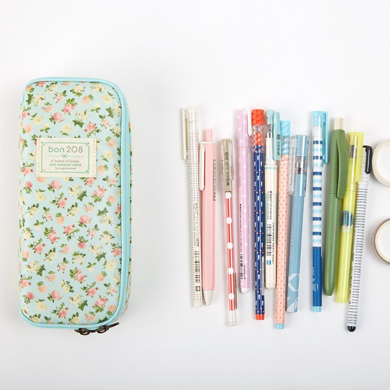 Pastoral Floral Simple Multifunctional Student Stationery Pencil Storage Bag