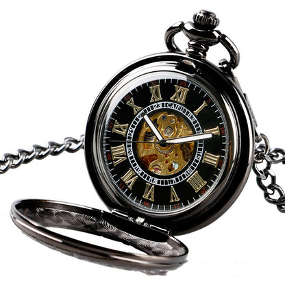 Transparent cover design, automatic mechanical pocket watch