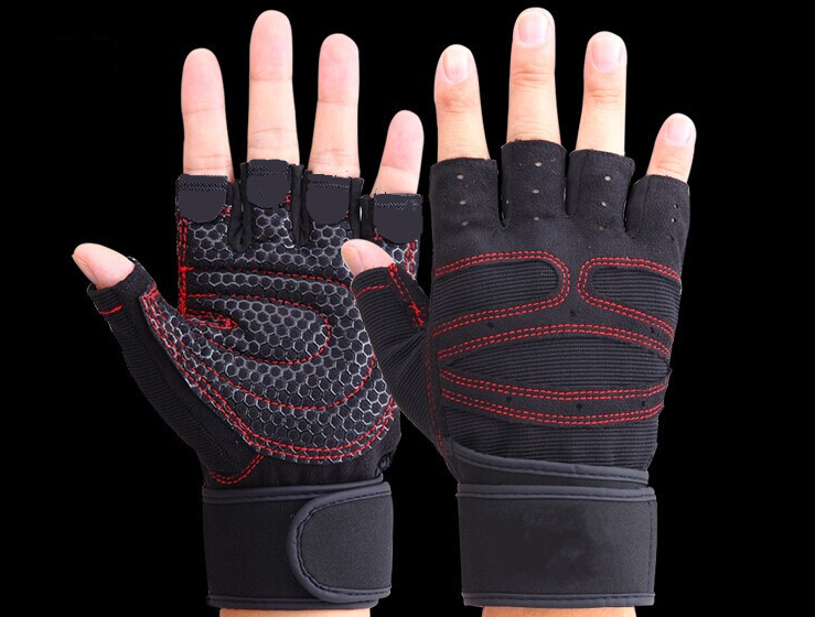 Guantes de gimnasio de medio dedo.