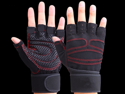 Guantes de gimnasio de medio dedo.