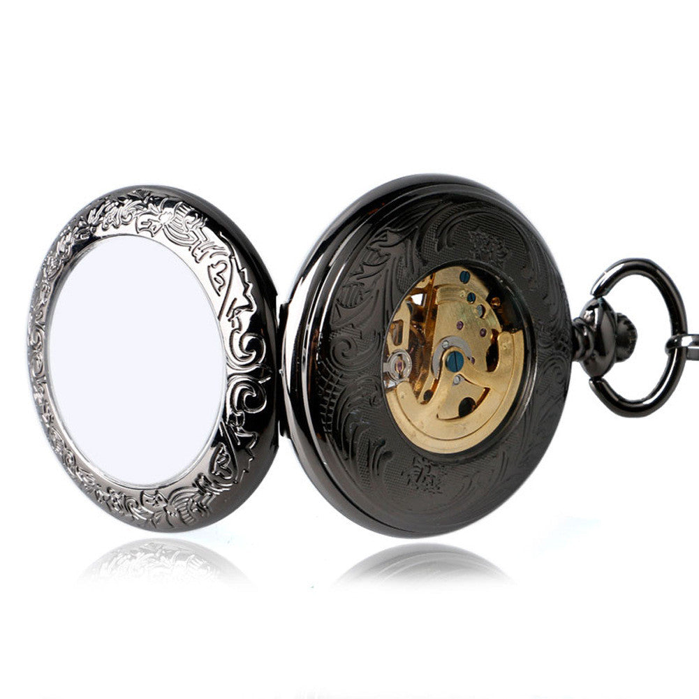 Transparent cover design, automatic mechanical pocket watch