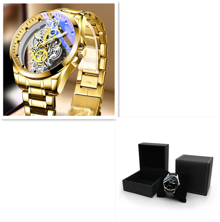 Men Watch Skeleton Automatic Quartz Watch Gold Skeleton Vintage Man Watch