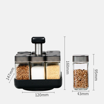 Spice Jar Glass Organizer Pepper Seasoning Container Kitchen