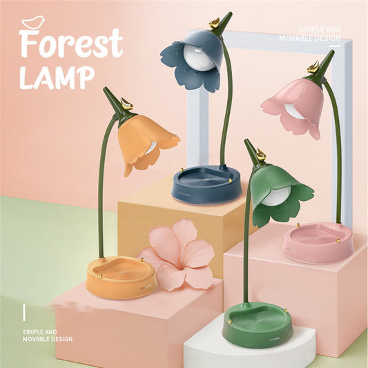 Flor LED lâmpada de mesa iluminação toque lâmpada de leitura