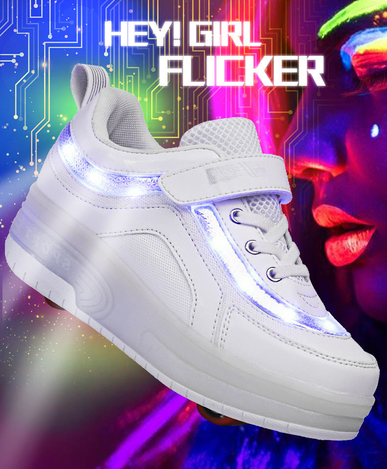 Zapatillas de skate con ruedas brillantes