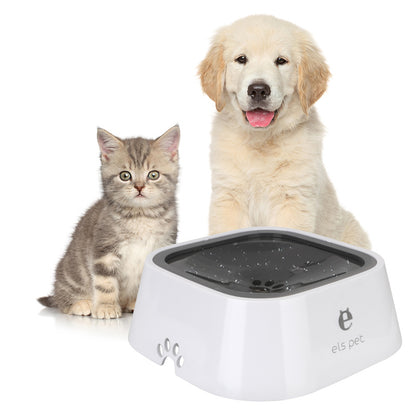 Tigela de água para cães e gatos de 1,5l, tigela flutuante, anti-transbordamento, alimentador de água lento, fonte para animais de estimação, abs e pp, suprimentos para cães