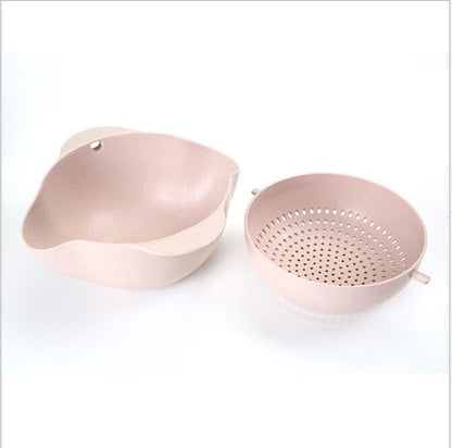 Plastic Rice Fruit Bowl Washing Rice Sieve Basin Washing Basket