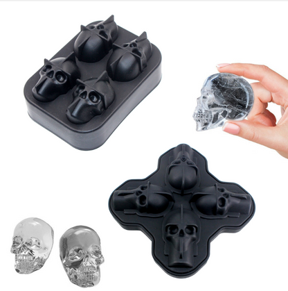 Creative 3D Skull Mold Ice Cube Tray Silicone Mold Soap Candle Mold Sugar Craft Tools Bakeware Chocolate Mold