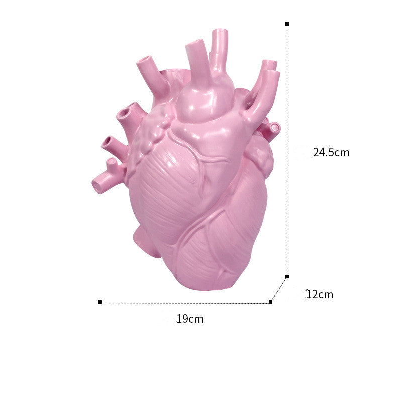 Vaso seco em forma de coração, estilo nórdico, escultura, vaso de flores para decoração de casa de mesa, ornamento