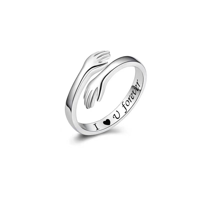 Anillo ajustable con apertura de amor creativo europeo y americano