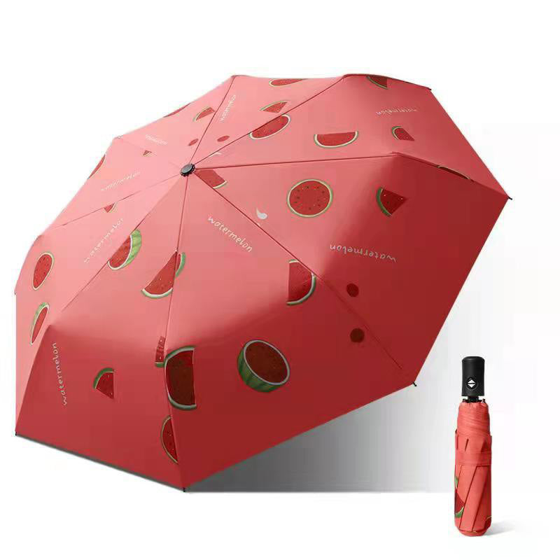 Black Plastic Outdoor Sunscreen Folding Automatic Umbrella