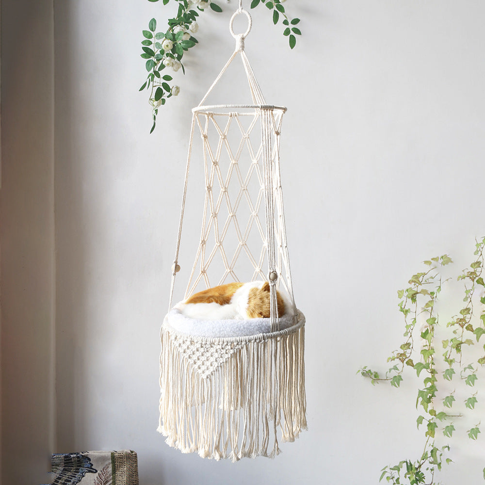 Macrame Hanging Pet Bed, Macrame Cat Hammock, Wall Hanging Cat Hammock,  Macrame Cat Swing