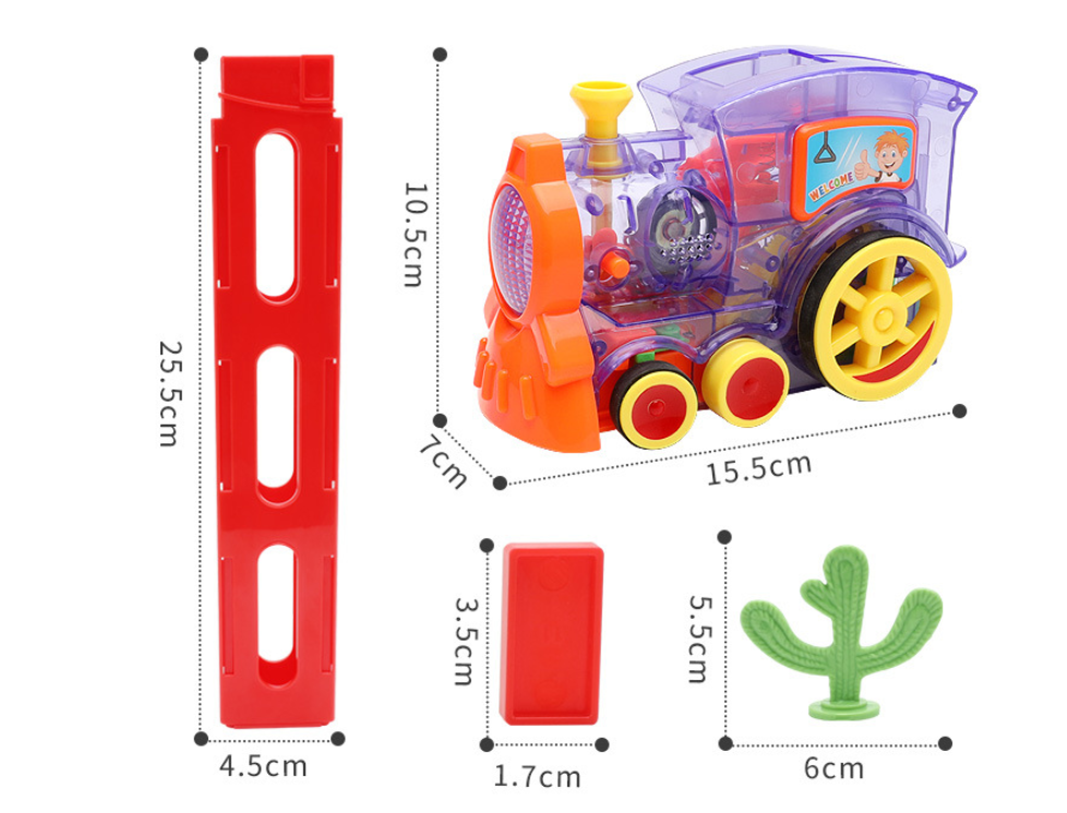 Domino Train Toys Bebê Brinquedos Carro Quebra-cabeça Liberação Automática