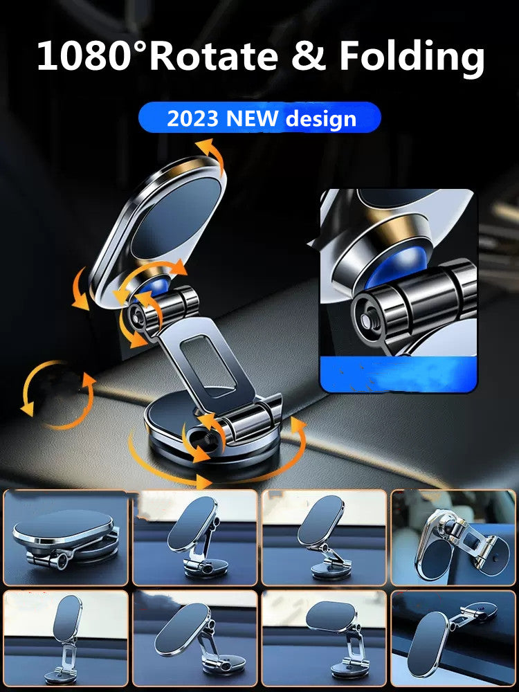 Rotate Metal Magnetic Car Phone Holder Foldable Universal Mobile Phone Stand