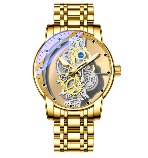 Men Watch Skeleton Automatic Quartz Watch Gold Skeleton Vintage Man Watch