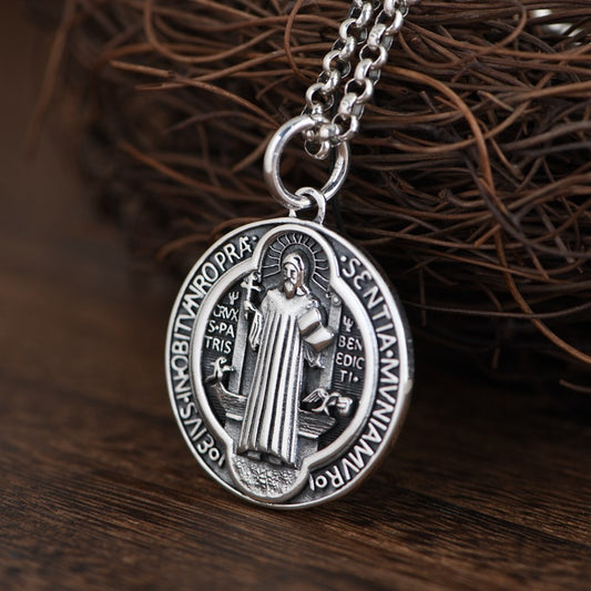 S925 Silver Retro Craft Silver Pendant Fashion Religious