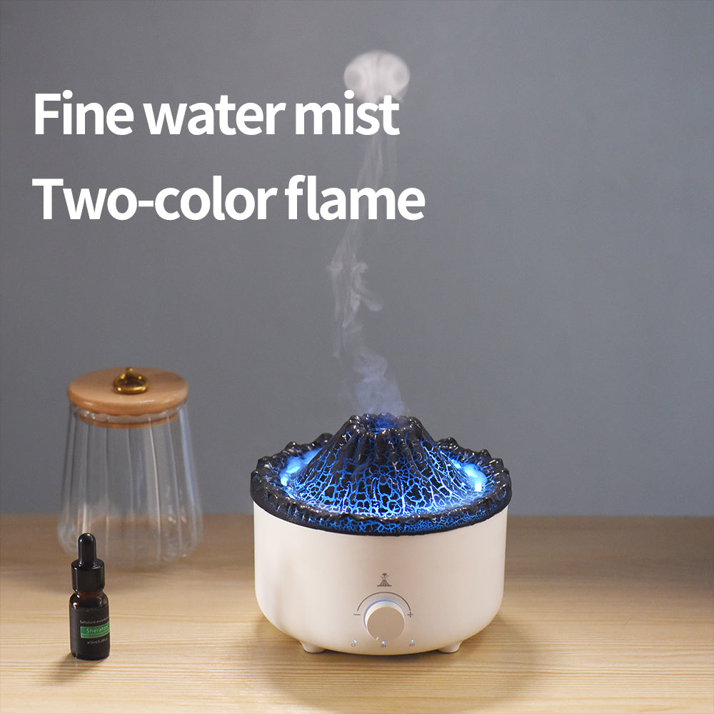 Small Simulated Flame Volcano Humidifier Flame Humidifier Volcano Diffuser Home Decorations