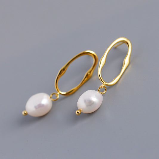 Personality Trend Baroque Irregular Shaped Water Pearl Earrings