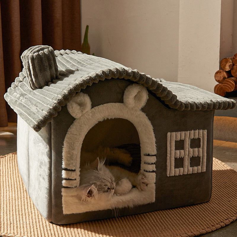 Winter Warm House Villa  Pet Bed