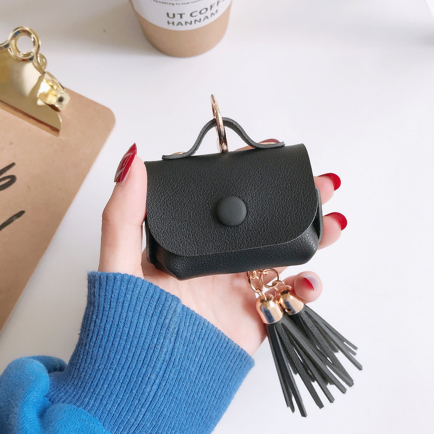 Compatible with Apple, Leather tassel Airpods Pro case