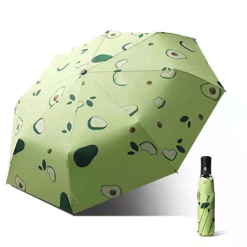 Black Plastic Outdoor Sunscreen Folding Automatic Umbrella