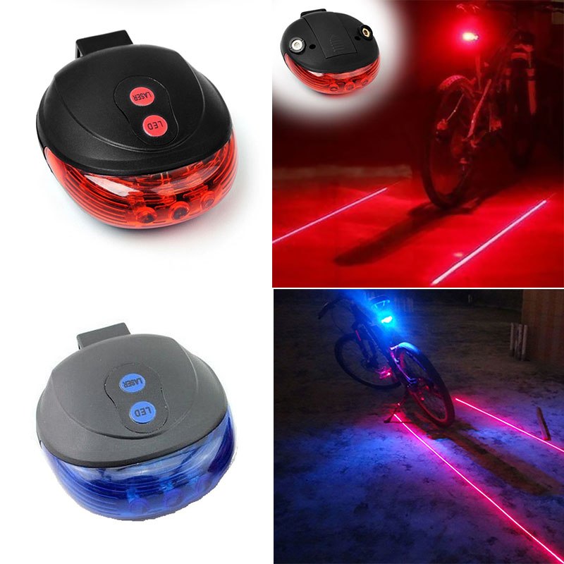 Luz Traseira de Bicicleta (5LED+2Laser)