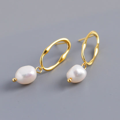 Personality Trend Baroque Irregular Shaped Water Pearl Earrings