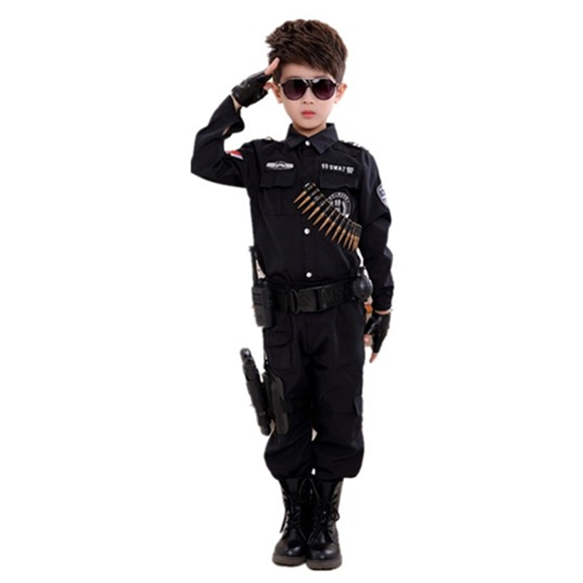 Boys Police Costume Children's Cosplay Children Army Police